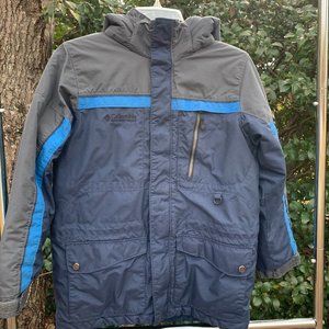 Columbia Boys Dark Blue & Gray Winter Zip-Up Winter Jacket Size 10/12 Youth
